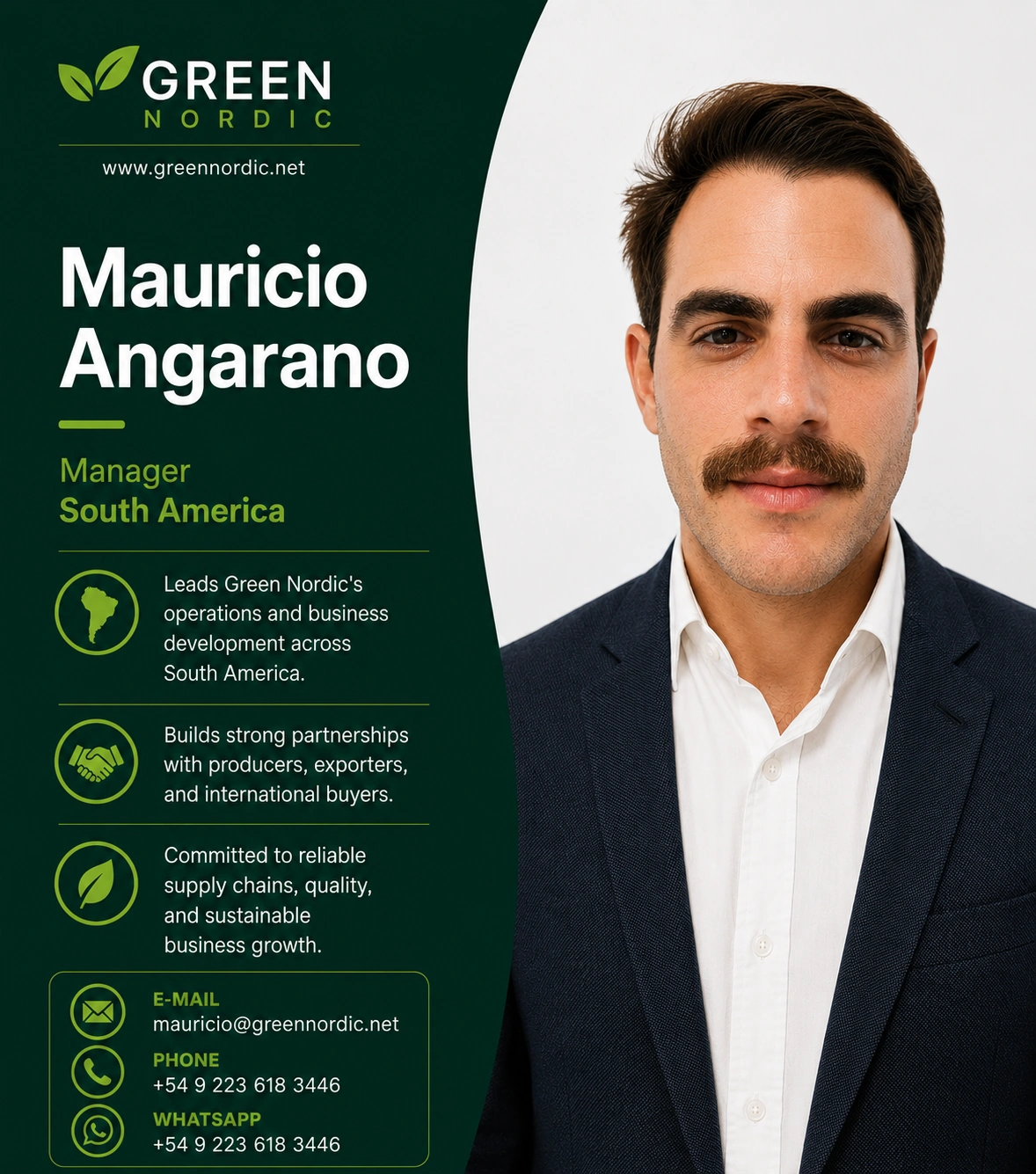 Mauricio Angarano, South America Manager at Green Nordic