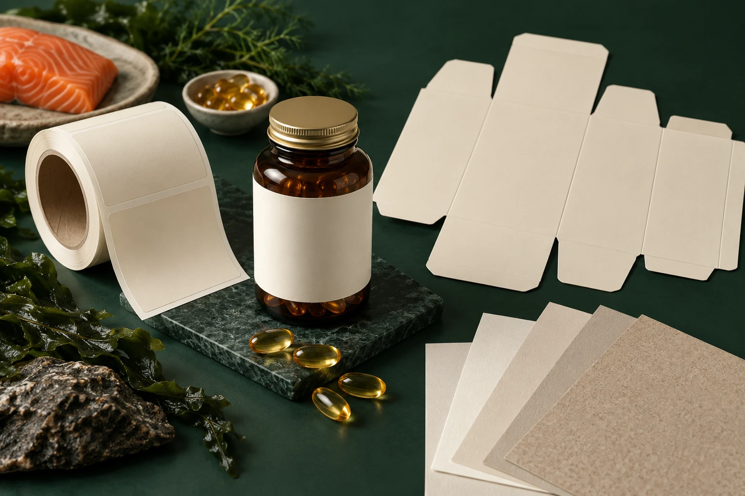 Omega-3 label and carton design concept
