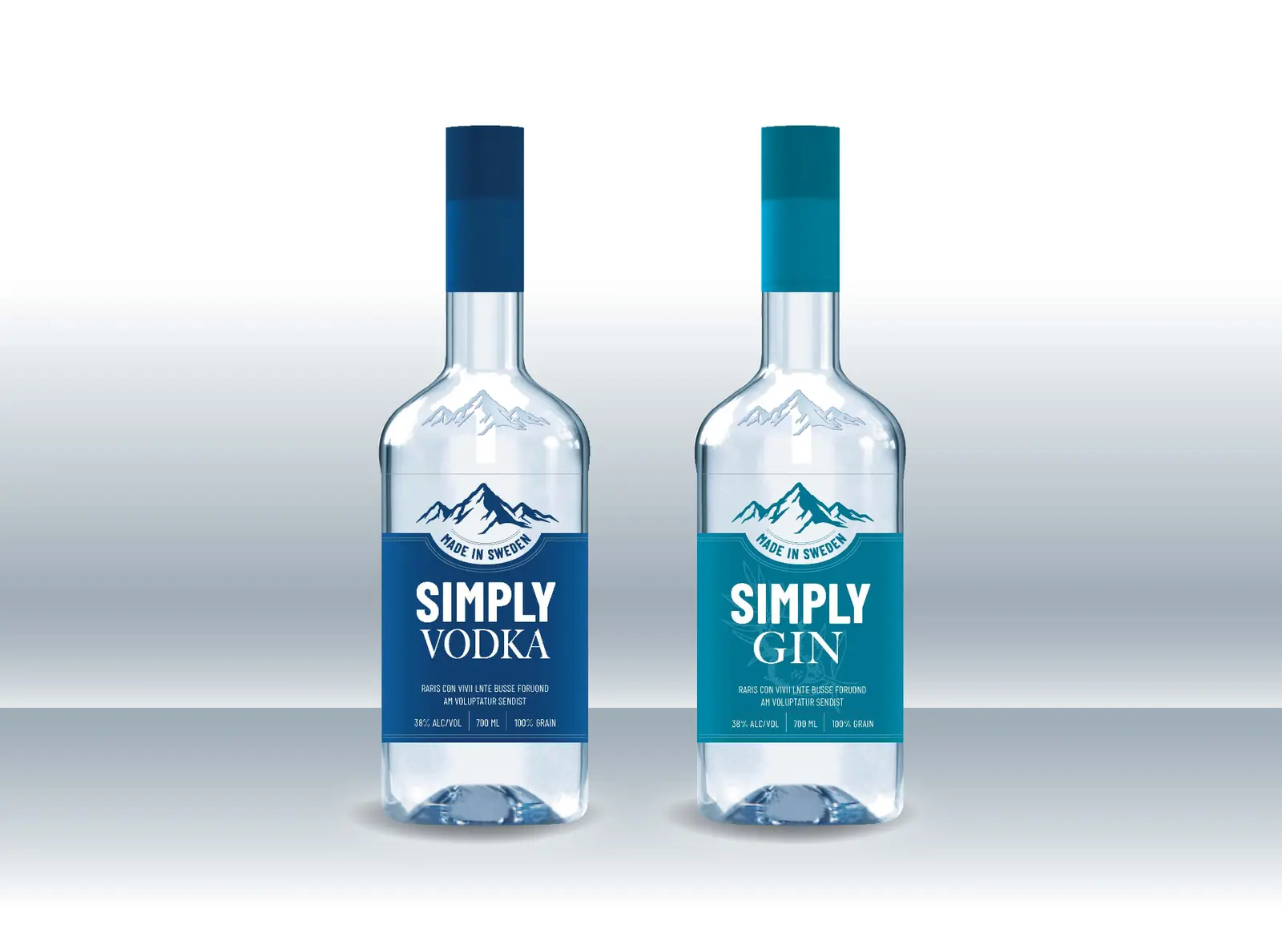 Simply Vodka and Simply Gin bottles